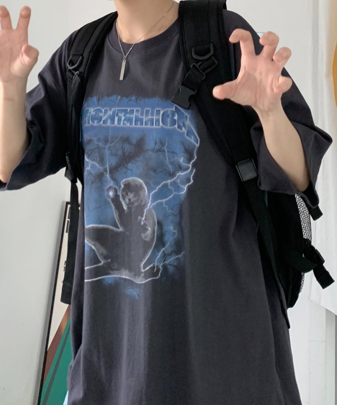 [UNISEX]번개캣 반팔티