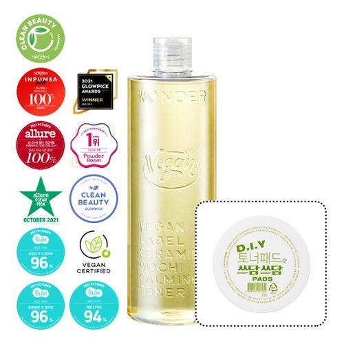 원더 비건 라벨 세라마이드 모찌 진정 토너 500ml (대용량)