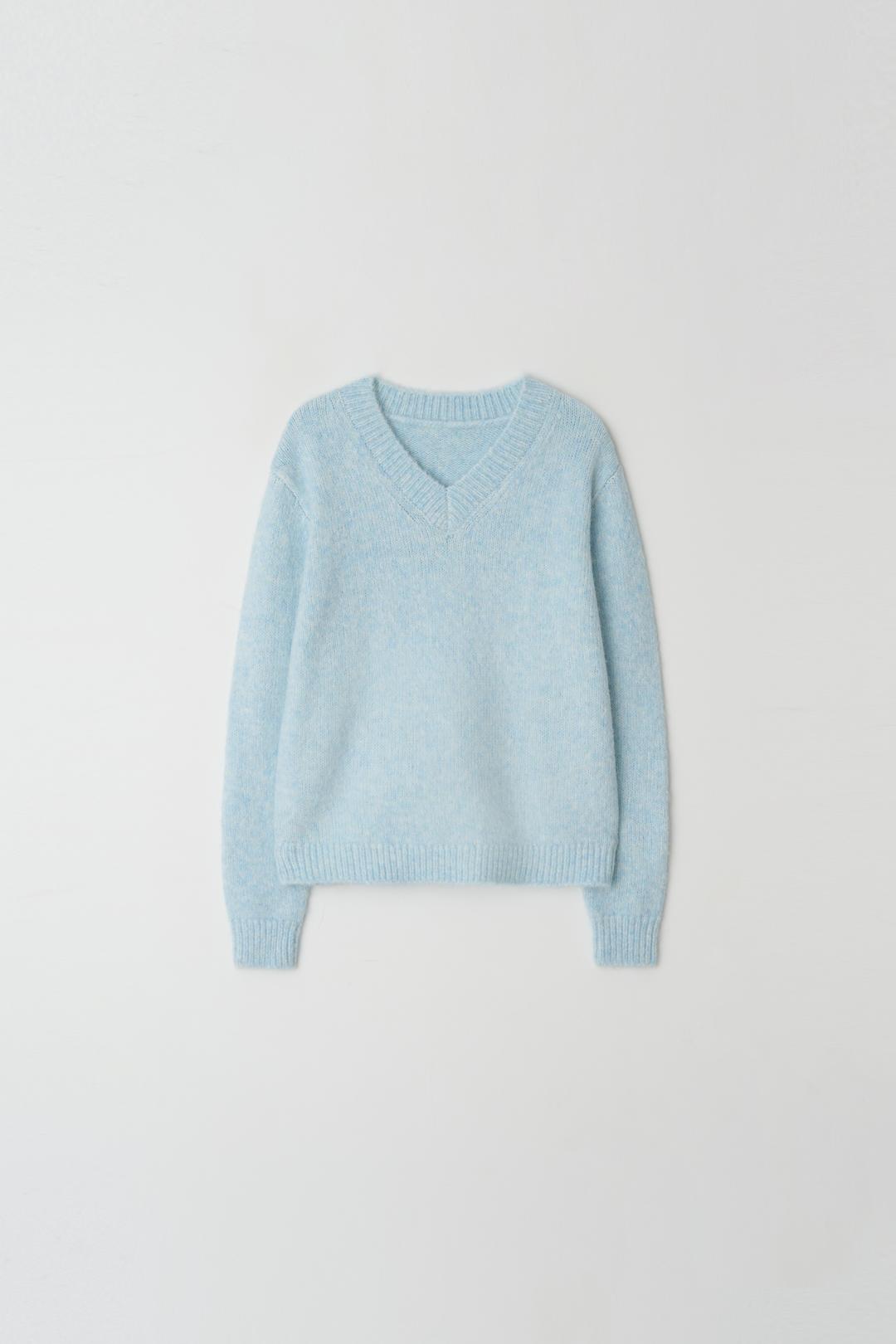 melange alpaca knit (iceblue)