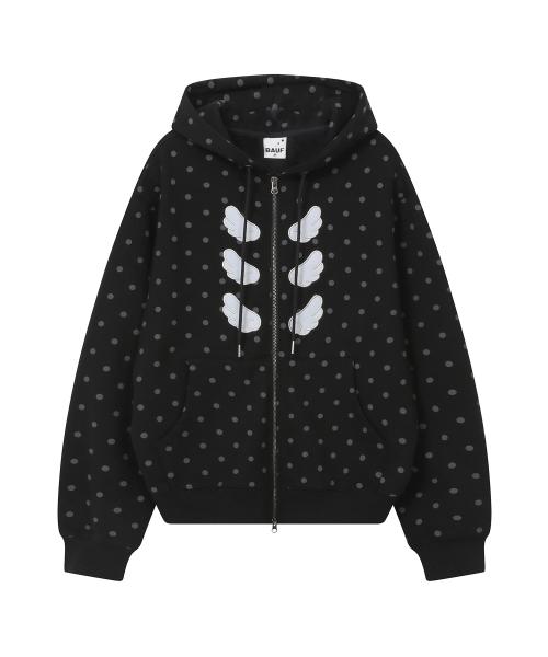 엔젤 후드 집업 [도트 블랙]