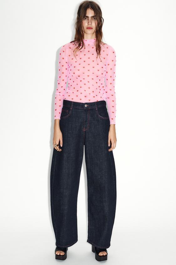 하트 파인 니트 탑