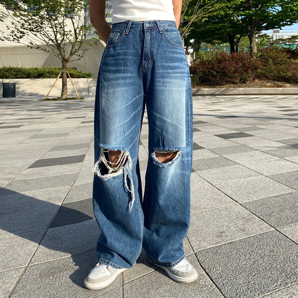 구제 와이드 데님 팬츠