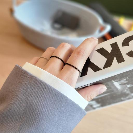 [써지컬] 1+1+1 블랙 체인 반지😎