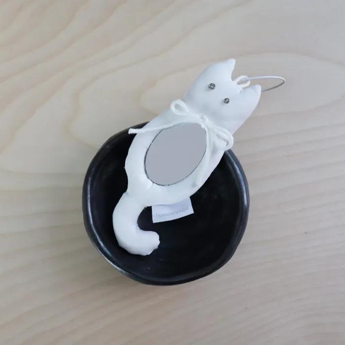 [7/4 예약발송] mini cat cushion mirror keyring