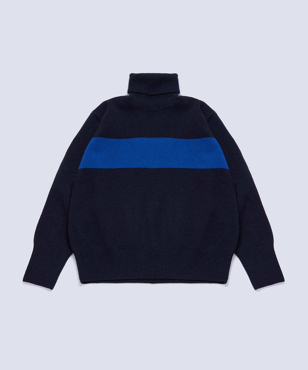 FISHERMAN WOOL TURTLENECK SWEATER NAVY