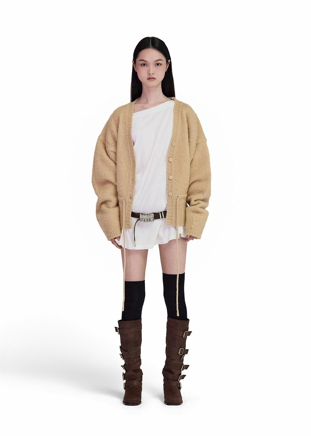 BRUSH TWO-WAY CARDIGAN (BEIGE)