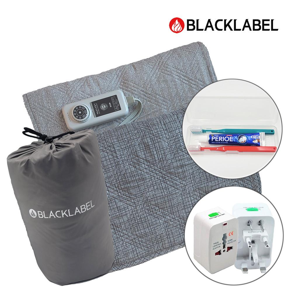 블랙라벨 프리볼트 전기요 캠핑 해외 여행용 유학 1인용 탄소 전기장판 110V 220V 미니싱글 캐나다 미국 일본 호주 중국