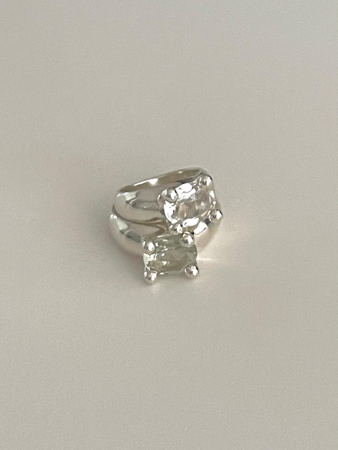 natural quartz mushroom ring