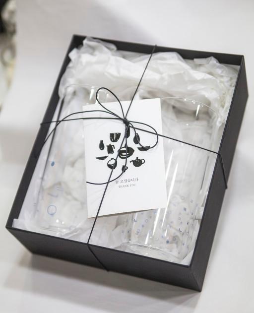 [선물포장] 한글 패턴 내열 유리 세트