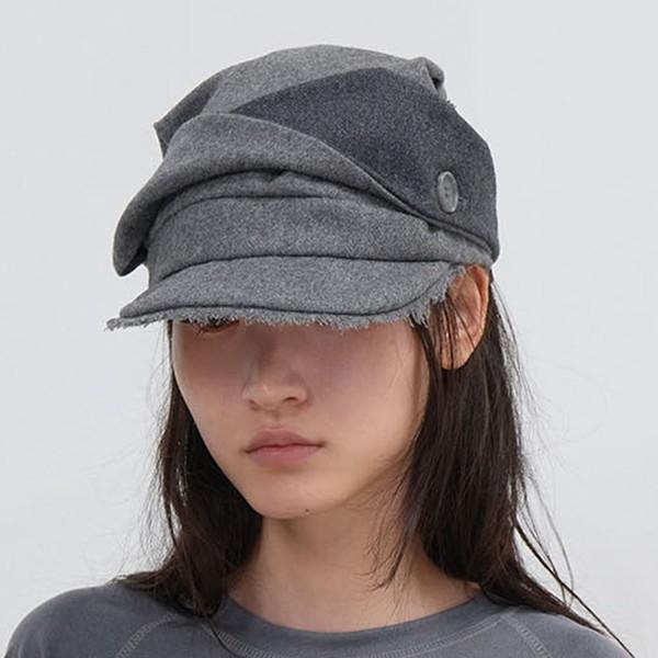 Scarf Veil Wool Cap (GREY)