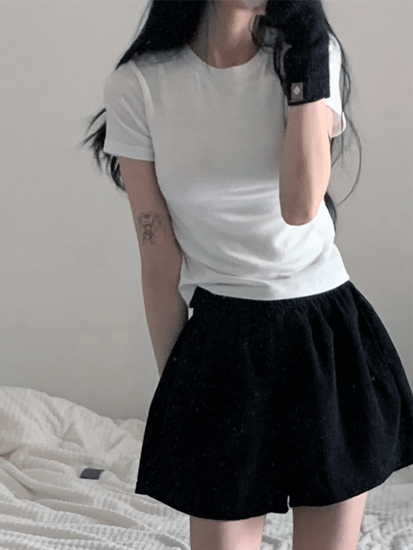 로이스 코듀로이 밴딩 숏 팬츠