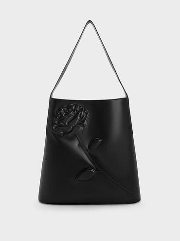 로즈-모티브 트라페즈 숄더백