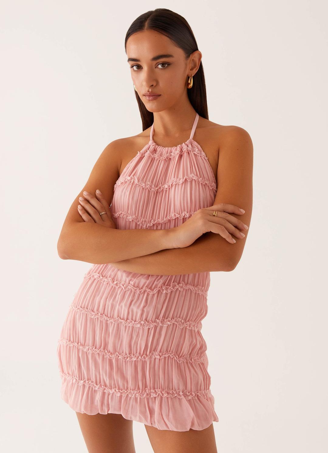 Aullie Mini Dress - Pink - Pink / AU 10
