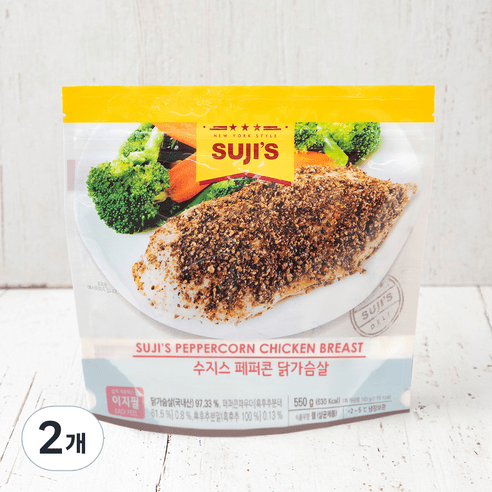 수지스 페퍼콘 닭가슴살 (냉장), 550g, 2개