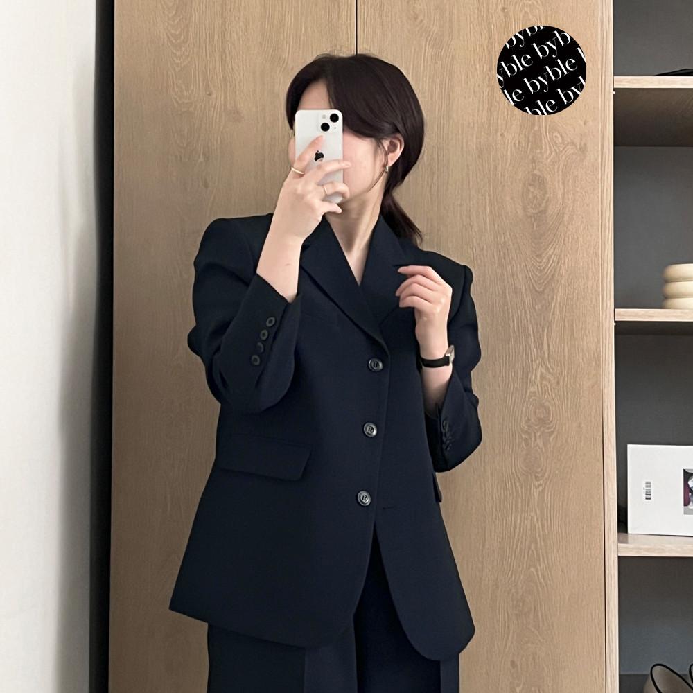 🅑 세미오버핏자켓 셋업가능 싱글버튼 출근룩 : 바이블 byble