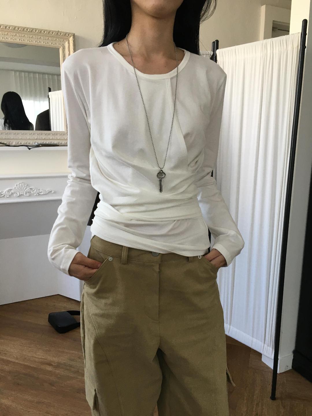 로우머 모달 언발 랩 티셔츠 3color