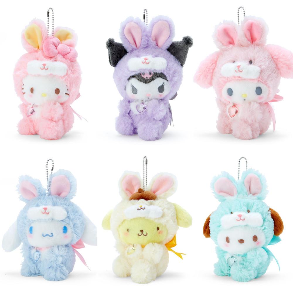 산리오 페어리래빗 마스코트 홀더 / 마이멜로디 쿠로미 포차코 폼폼푸린 시나모롤 키티