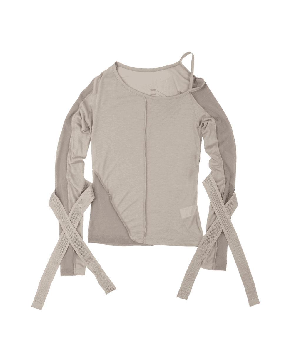Bandage Mesh T-shirt / Brown