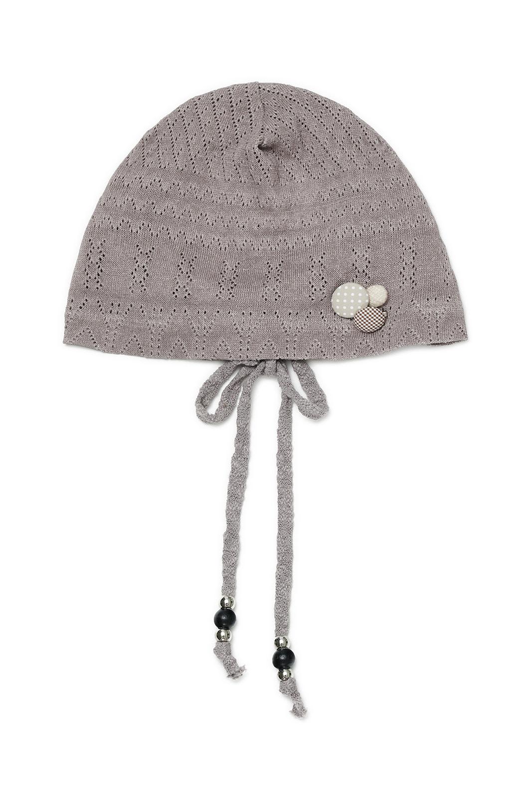 String brooch beanie (Pink)