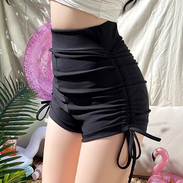 [국내제작♥당일발송] 스윔 스트링 하이웨스트 숏 팬츠 [워터밤 흠뻑쇼 페스티벌 뱃살커버 똥배커버 군살커버 수영복 수영반바지 스윔숏츠 스윔웨어] [ 수영복! 여름휴가룩! 바캉스룩! 비치웨어! 워터밤!뿐만 아니라 데일리룩으로도♥  ]