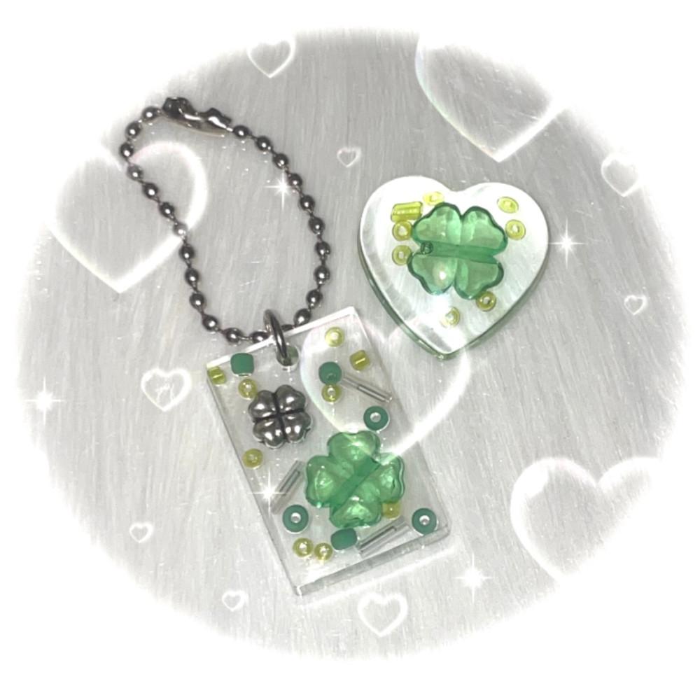 [ 카나에루 ] Clover Resin Keyring 1 🍀/ 클로버키링 레진키링 네잎클로버