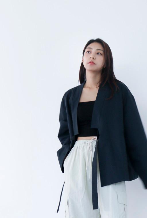 하녹 장저고리 숏 트렌치 코트