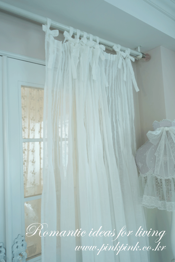 *세일 벨르메종 리본 핀턱커텐 2장 세트