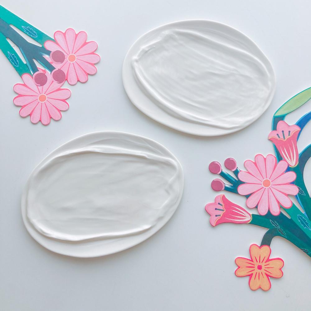 심사영작가 화이트 메모리 플랫 시리즈 스트록 앞접시 작가도자기