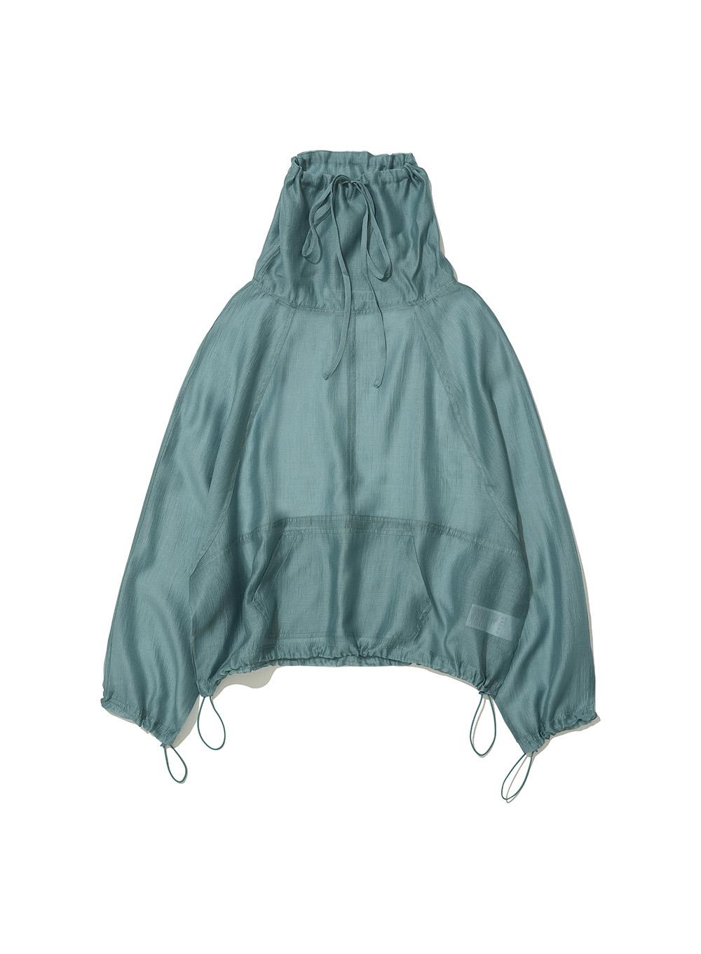 [WOMEN] SHEER ANORAK CREWNECK_DUSTY MINT