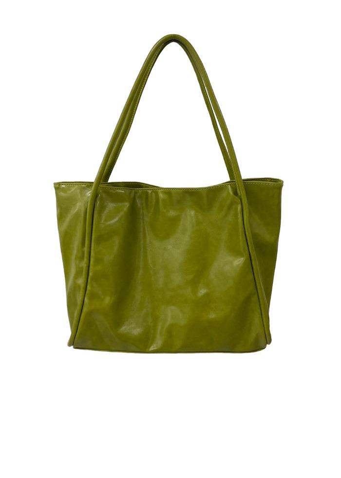NO.103 DEEP-GREEN ENAMEL SHOULDER BAG