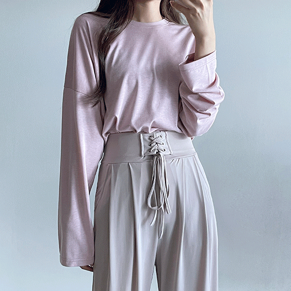 ([남녀공용)TR원단 환절기 라운드 긴팔 티셔츠