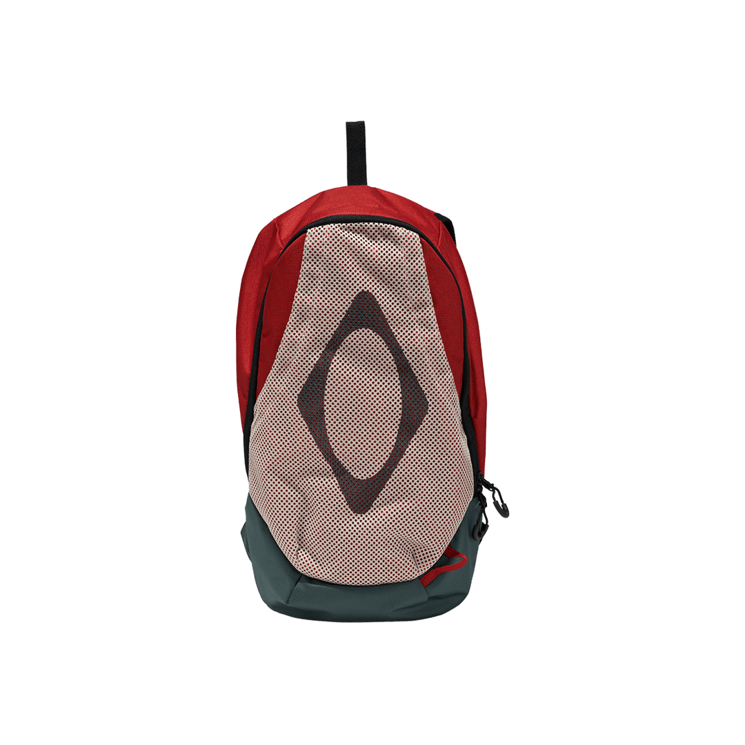 Mischief Rhombus Mesh Backpack Beige Red