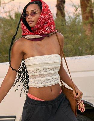 Show Off Festival Lace Ruffle Tank Top