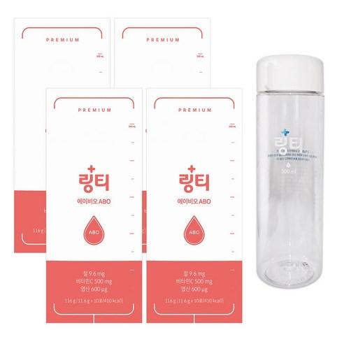 링티 ABO 10포 X 4박스 (+ 링티전용보틀 증정) 철분 충전 마시는 비헴철 자두맛, 10회분, 4박스 - 철분 | 쿠팡