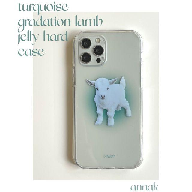 [turquoise baby lamb gradation clear case] 그라데이션 염소 양 젤리하드 아이폰 갤럭시 클리어케이스
