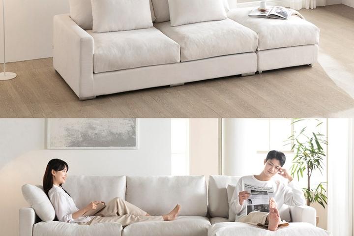 앙상블 구스 아쿠아텍스 패브릭 모듈 소파(2-4인/6인)(쿠션증정)