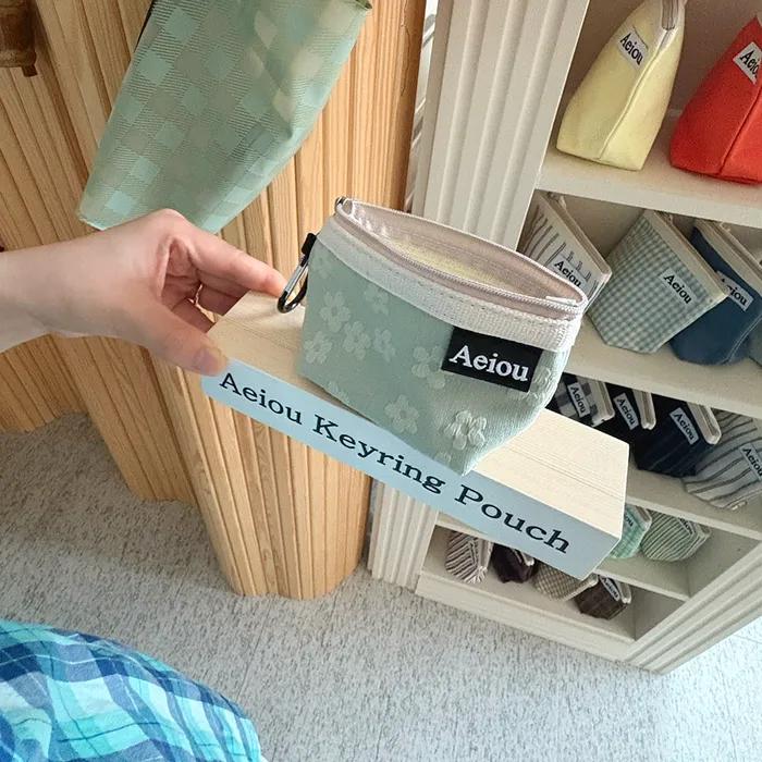 Aeiou Keyring Pouch (S) Jelly Flower Olive