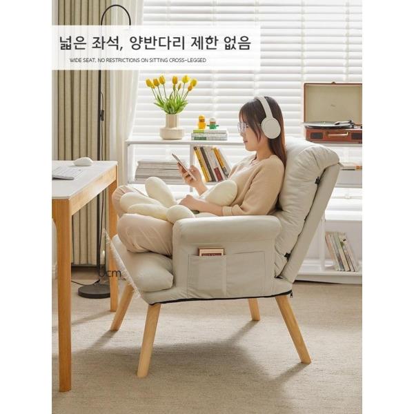 국민 이케아  편한 1인용 침대 안락 암체어 독서 수유 무중력의자 -면린넨 베이지 멀티 스피드 조절