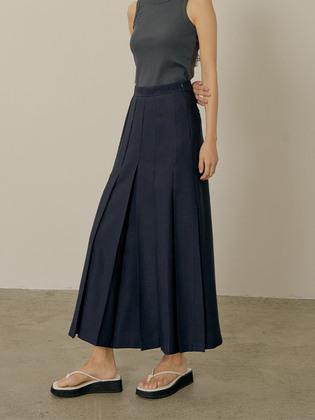 Maxi pleats skirt_navy