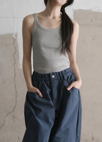 scoop-neck ribbed sleeveless (4c)