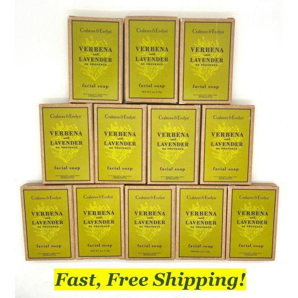 Crabtree  Evelyn 크랩트리 앤 에블린 VERBENA LAVENDER Facial Soap Bars 1.25oz Hilton 12 PACK 372710