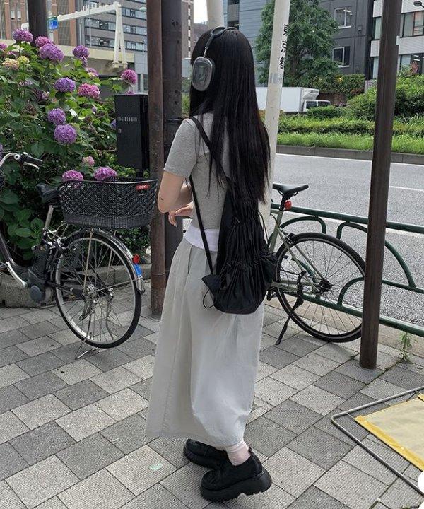 오호스 FILA X OJOS Mermaid Terry Long Skirt / Charcoal