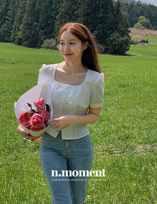 니썸 [재구매1위❤️누적2만장/국내제작][여름블라우스🌴반팔블라우스/퍼프/스퀘어넥/하객룩/여리템/데이트룩/휴가룩/휴양지룩/러블리][MADE]폴린스퀘어블라우스 - 4color