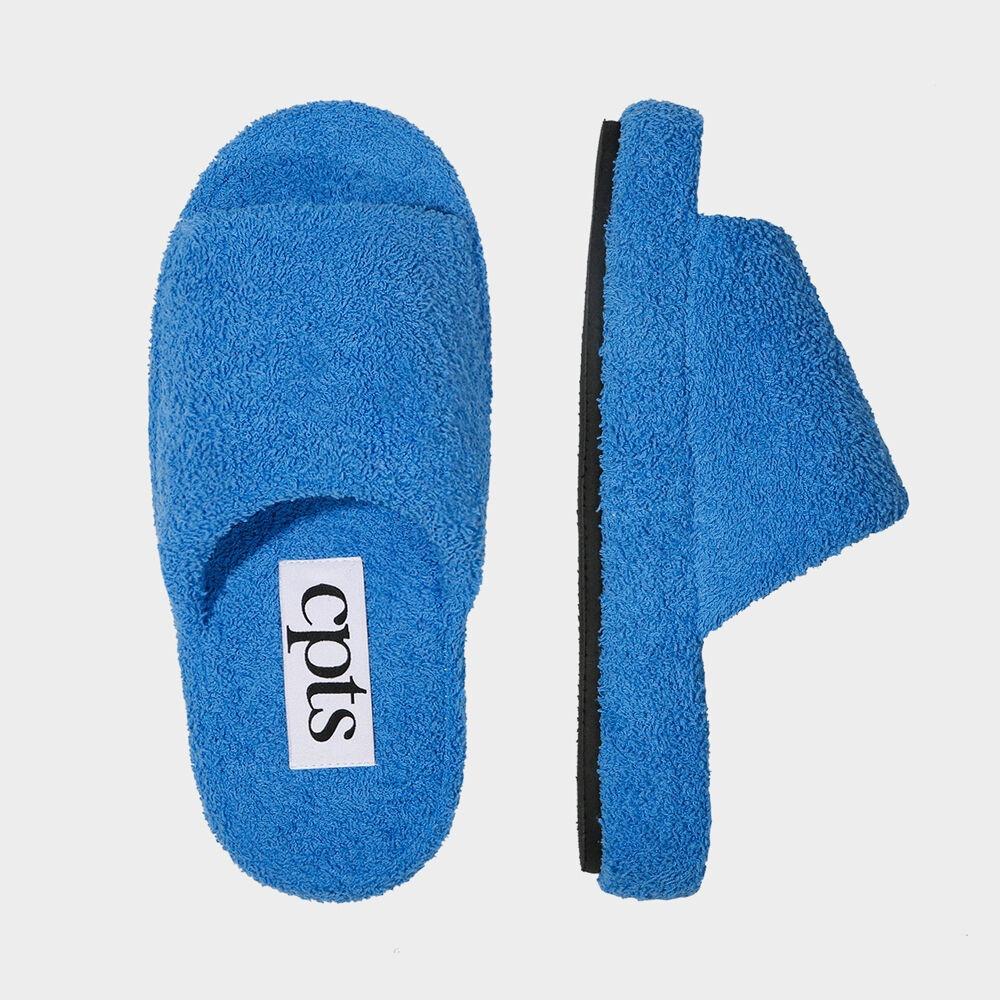 HODGEHOG TERRY TOWELING SLIDES_ROOM SHOES_LIGHT BLUE