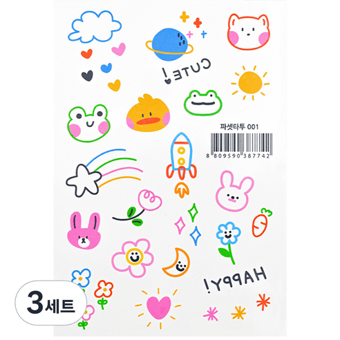 파셋 타투스티커 16종 세트, 파셋타투 001, 3세트