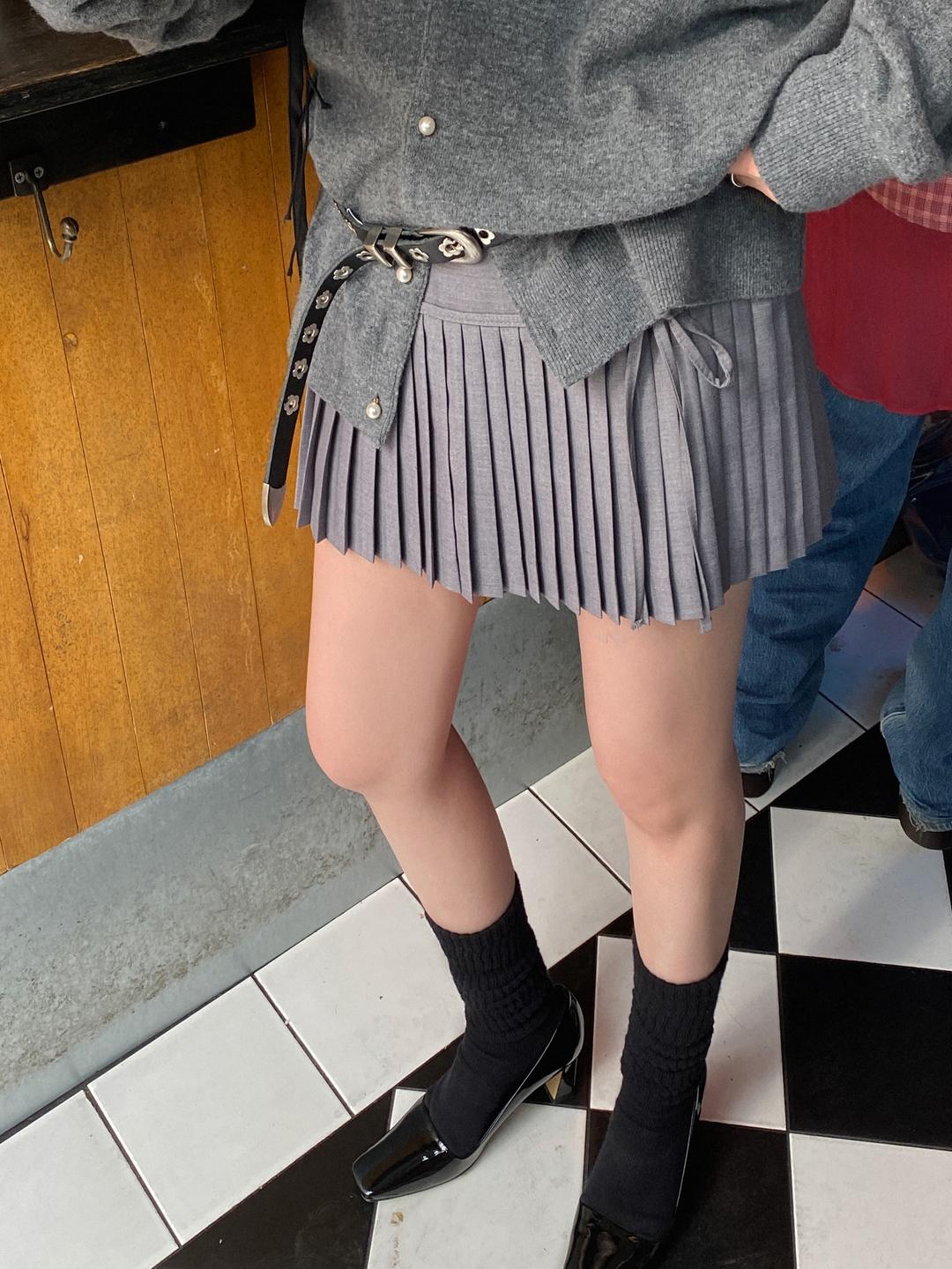 ribbon pleats skirtpants