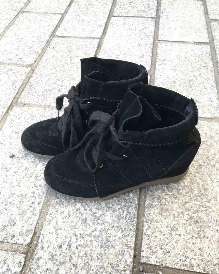 튜프티 suede high-top wedge sneaker