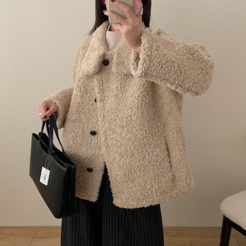 엔제리코 뽀글이 퍼 에코 무스탕 자켓