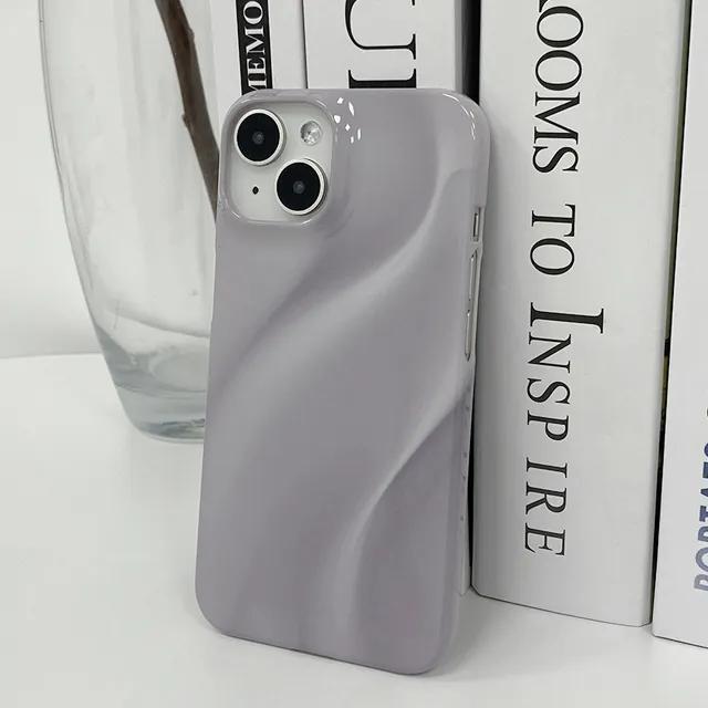 [light purple wave silhouette] 고급스러운 보라색 웨이브 실루엣 유광 하드 아이폰15 갤럭시S22 케이스