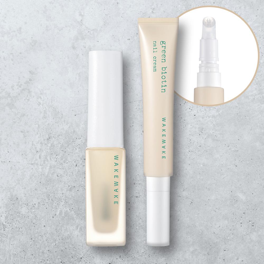 "네일영양Set" 웨이크메이크 그린 비오틴 네일 프로텍터+네일 크림